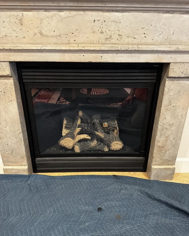 Direct vent gas fireplace replaced with a Modern Flames electric fireplace