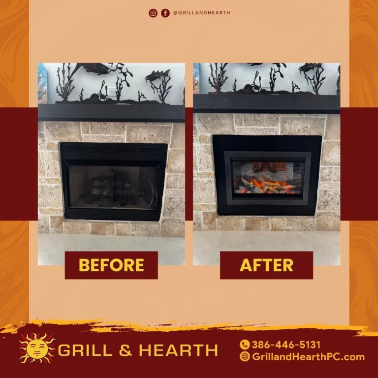 Before and after of a Valor GE4 electric fireplace